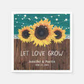 Rustikale Hochzeit aus Holz - Burlap Lace Sonnenbl Serviette (Vorderseite)