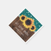 Rustikale Hochzeit aus Holz - Burlap Lace Sonnenbl Serviette (Ecke)