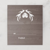 Rustikale Hochzeit aus Holz, gefaltete Platzkarten (Außenseite Aufgefaltet)