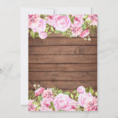 Rustikale Hochzeit aus Holz in Rosa Einladung (Rückseite)