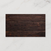 Rustikale Hochzeit aus Holz mit Lichtern Visitenkarte (Rückseite)