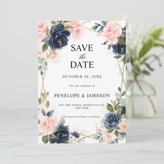 Rustikale Hochzeit aus Holz Save The Date (Stehend Vorderseite)