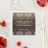 Rustikale Hochzeit aus Holz Serviette (Beispiel)