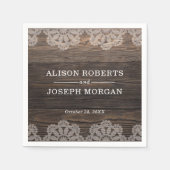 Rustikale Hochzeit aus Holz Serviette (Vorderseite)