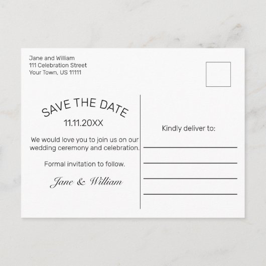 Rustikale Hochzeit aus Holz und Weiß Ankündigungspostkarte (Rückseite)