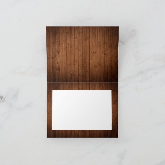 Rustikale Hochzeit aus Holz und Weiß Dankeskarte (Innenseite)