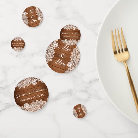 Rustikale Hochzeit aus Holz und Weiß Konfetti (Gruppe)