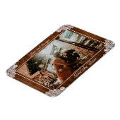 Rustikale Hochzeit aus Holz und Weiß Magnet (Linke Seite)