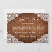 Rustikale Hochzeit aus Holz und Weiß Save The Date (Vorderseite)