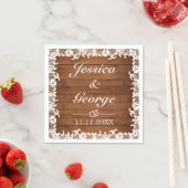 Rustikale Hochzeit aus Holz und Weiß Serviette (Beispiel)