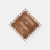Rustikale Hochzeit aus Holz und Weiß Serviette (Ecke)