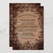 Rustikale Hochzeit aus Vintagem Holz Einladung (Vorne/Hinten)