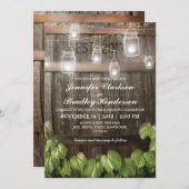 Rustikale Hochzeit | Barrel Vine Einladung (Vorne/Hinten)