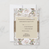 Rustikale Hochzeit Beige Weißrosen UAWG RSVP Karte (Rückseite)