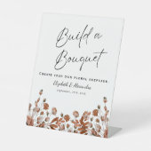 Rustikale Hochzeit Blumen Bauen Sie ein Bouquet Sockelschild (Vorderseite)