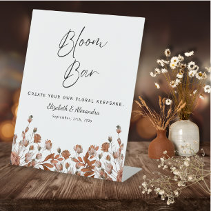 Rustikale Hochzeit Blumenblut Bar Sockelschild