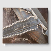 Rustikale Hochzeit brauner Western Gästebuch (Vorderseite)