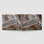 Rustikale Hochzeit brauner Western Gästebuch (Voll)