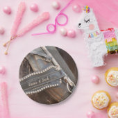 Rustikale Hochzeit brauner Western Pappteller (Party)