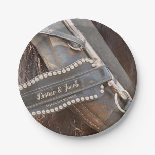 Rustikale Hochzeit brauner Western Pappteller