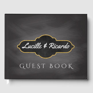 Rustikale Hochzeit | Chalkboard Monogram Gästebuch
