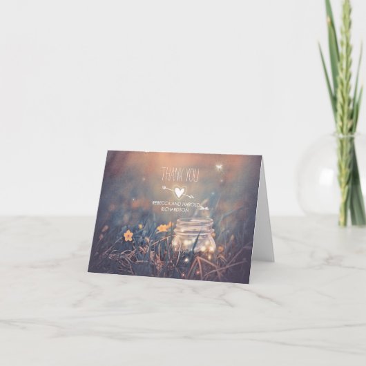 Rustikale Hochzeit Danke an Fireflies Mason Jar (Vorderseite)