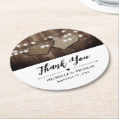 Rustikale Hochzeit danke Ihnen Papier Untersetzer (Angewinkelt)