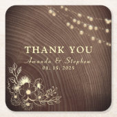 Rustikale Hochzeit danke Ihnen Papier Untersetzer (Vorderseite)