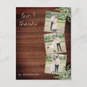 Rustikale Hochzeit danke Ihnen trendy Foto Collage Postkarte (Vorderseite)