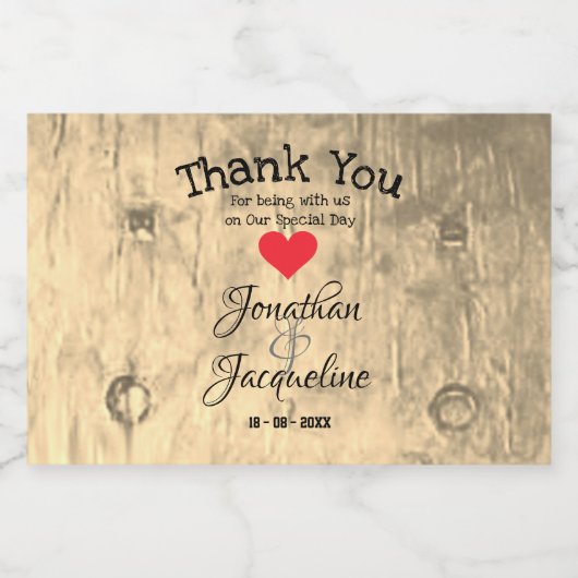 Rustikale Hochzeit Danke Niedlich Chic Mini Schaumweinetikett (Einzelnes Label)