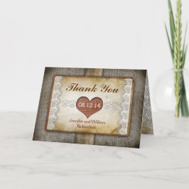 rustikale Hochzeit danken Ihnen Karten