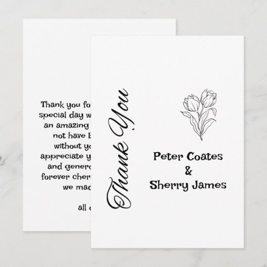 Rustikale Hochzeit Dankeschön Karte (Vorne/Hinten)