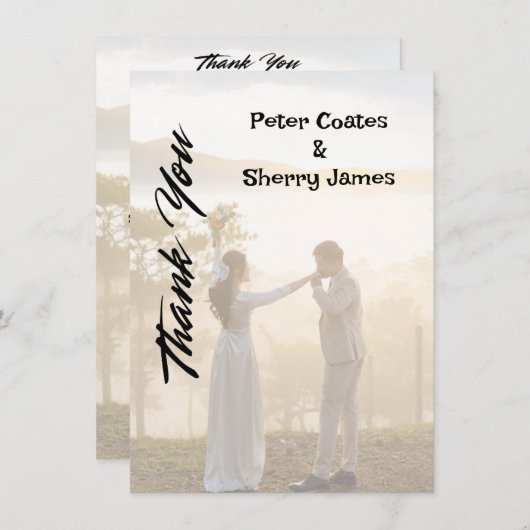 Rustikale Hochzeit Dankeschön Karte (Vorne/Hinten)