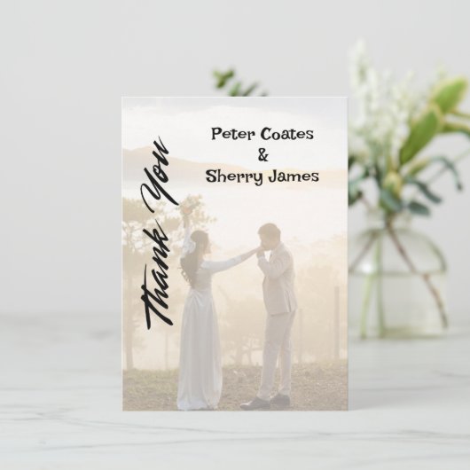 Rustikale Hochzeit Dankeschön Karte (Stehend Vorderseite)