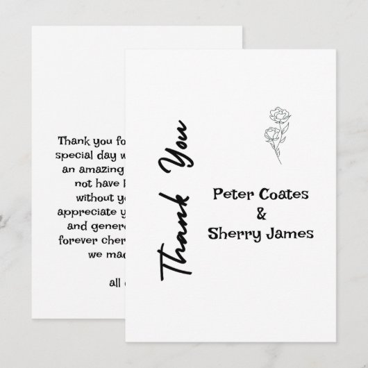 Rustikale Hochzeit Dankeschön Karte (Vorne/Hinten)