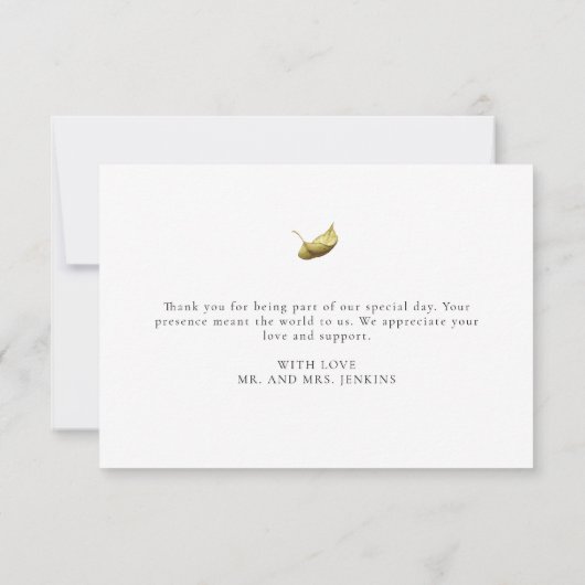 Rustikale Hochzeit Dankeskarte (Rückseite)