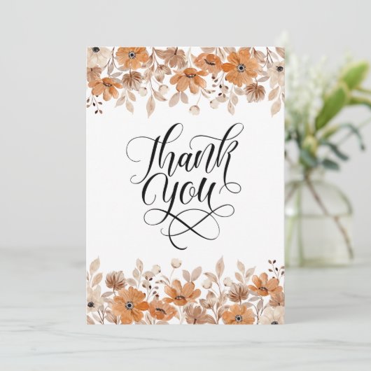 Rustikale Hochzeit Dankeskarte (Stehend Vorderseite)