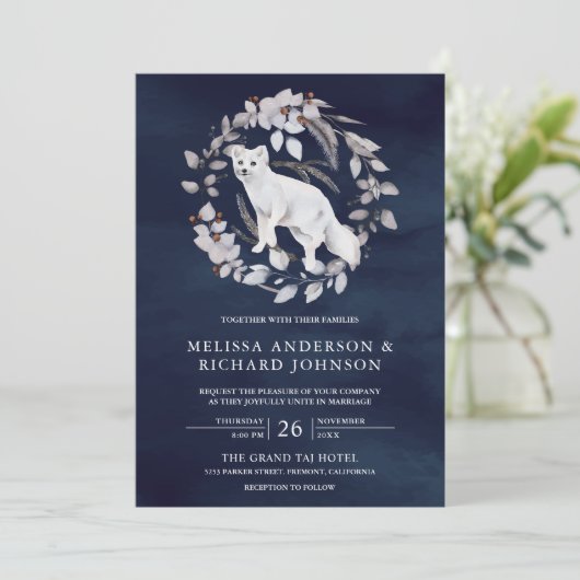 Rustikale Hochzeit der arktischen Hochzeit der Mar Einladung (Stehend Vorderseite)