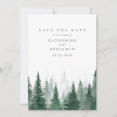 Rustikale Hochzeit der Bäume im Wald Save The Date (Vorderseite)