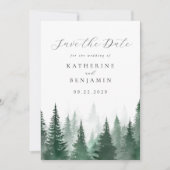 Rustikale Hochzeit der Bäume im Wald Save The Date (Vorderseite)
