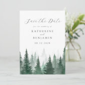 Rustikale Hochzeit der Bäume im Wald Save The Date (Stehend Vorderseite)