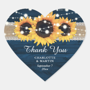 Rustikale Hochzeit der Blaublauen Burlap- und Spit Herz-Aufkleber