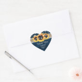 Rustikale Hochzeit der Blaublauen Burlap- und Spit Herz-Aufkleber (Umschlag)