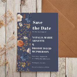 Rustikale Hochzeit der blauen Seenflora rettet das Save The Date