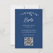 Rustikale Hochzeit der blauen Wildblume QR Code On RSVP Karte (Vorderseite)