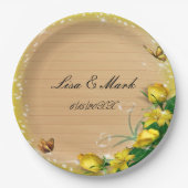 Rustikale Hochzeit der Blütenblume Pappteller (Vorderseite)