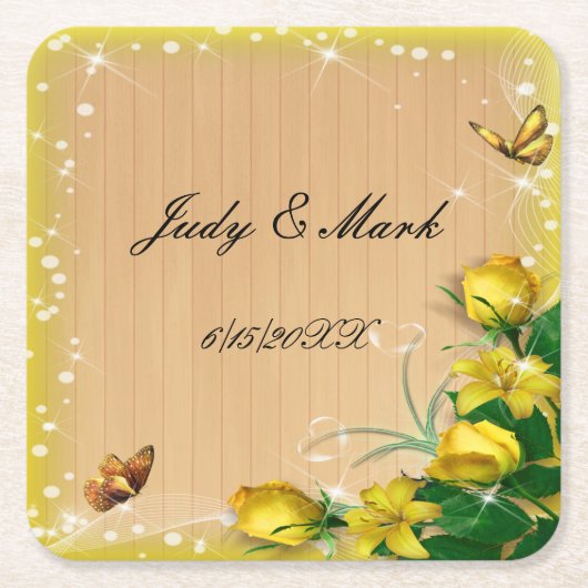 Rustikale Hochzeit der Blütenblume Rechteckiger Pappuntersetzer (Vorderseite)