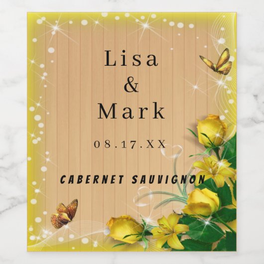 Rustikale Hochzeit der Blütenblume Weinetikett (Einzelnes Label)