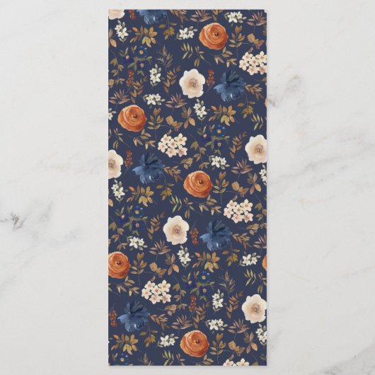 Rustikale Hochzeit der Boho Navy in Frankreich Menükarte (Rückseite)