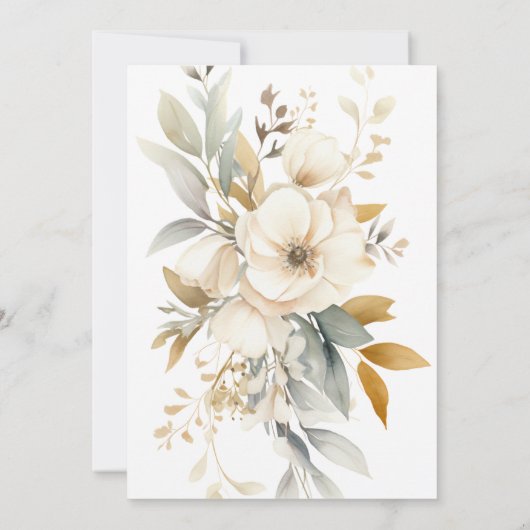 Rustikale Hochzeit der Boho-Wildblume Einladung (Rückseite)